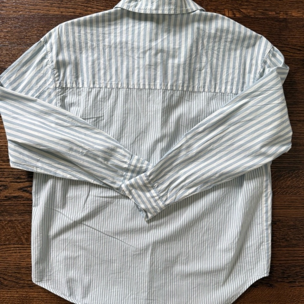 Pistola Striped Button-Down in Sky Blue — Size Small - Picture 5 of 12